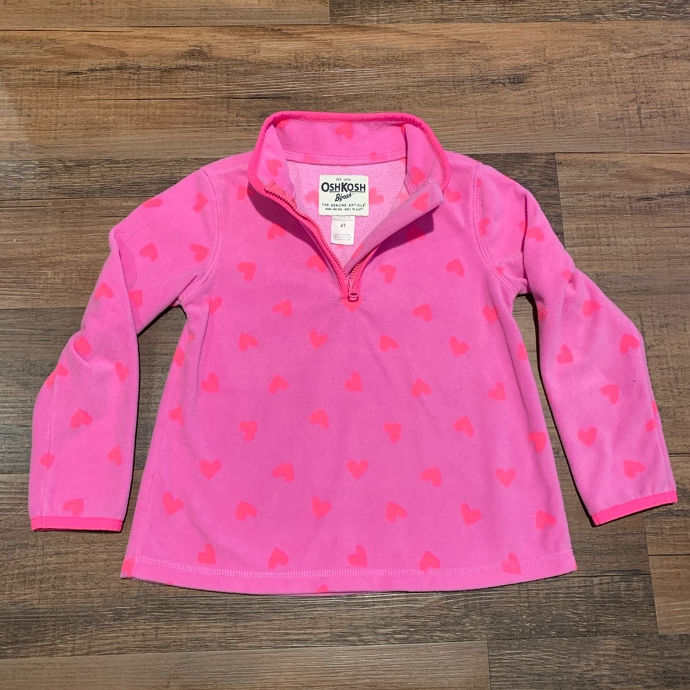 NWOT 4T Fleece 3/4 zip pullover